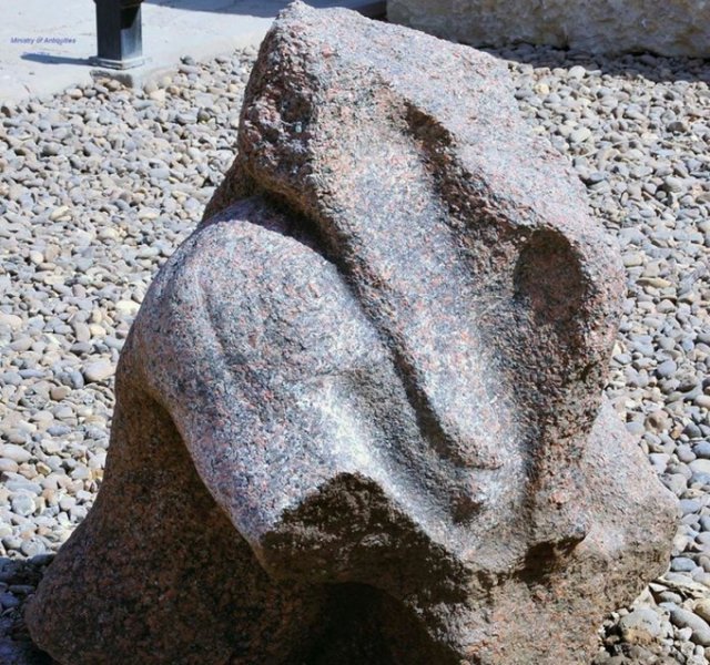 The royal statue uncovered by archaeologists working in the Heliopolis Temple.