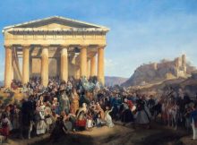 "The Entry of King Otto in Athens" by Peter von Hess, 1839 via wikipedia