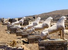 Originally, the sculptures must have stood on the terrace with their pedestals directly on the ground, and in excavations 1904-1906, many of the statues (some, in an upright position), were discovered in their original places