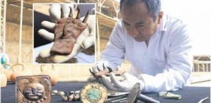 Ancient metal claws discovered in tomb of Mochica ruler.