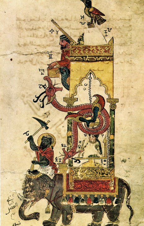 The Elephant Clock, leaf from The Book of Knowledge of Ingenious Mechanical Devices