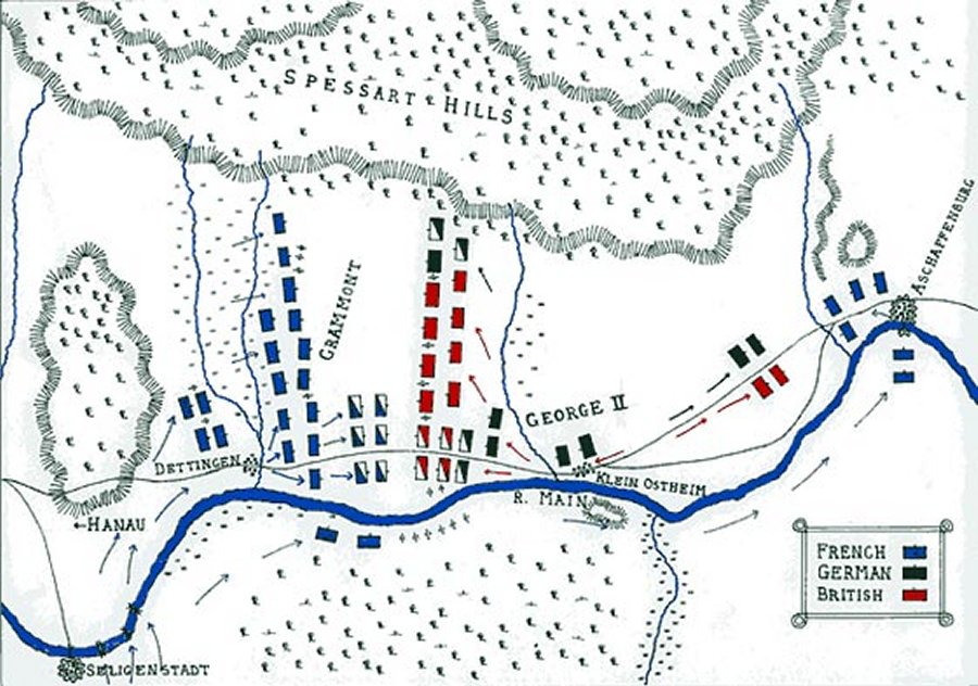 Map of the Battle of Dettingen by John Fawkes