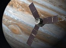 In the evening of July 4, Juno will perform a suspenseful orbit insertion maneuver, a 35-minute burn of its main engine, to slow the spacecraft by about 1,212 miles per hour (542 meters per second) so it can be captured into the gas giant’s orbit. Once in Jupiter’s orbit, the spacecraft will circle the Jovian world 37 times during 20 months, skimming to within 3,100 miles (5,000 kilometers) above the cloud tops. This is the first time a spacecraft will orbit the poles of Jupiter, providing new answers to ongoing mysteries about the planet’s core, composition and magnetic fields. Credits: NASA