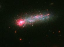 A new image from NASA/ESA Hubble Space Telescope shows an eruption of star-births in the galaxy Kiso 5639, forming a rare "tadpole" galaxy. NMASA/ESA/Hubble