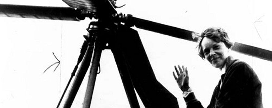 Amelia Earhart: “We are running north and south.”