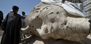 Archaeologists also discovered the alabaster head from another Amenhotep III statue.