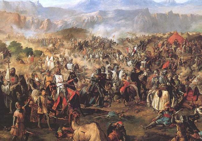 A 19th century portrayal of the battle by Francisco de Paula Van Halen. Image via wikipedia
