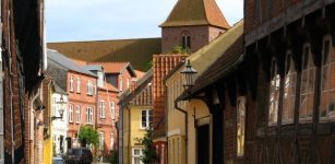 Road in Ribe, Denmark. The oldest town in Scandinavia.