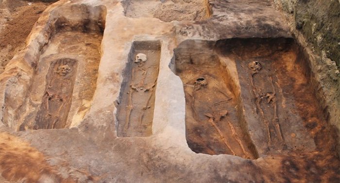 Viking graves in the town of Ribe