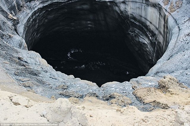 Giant sinkhole in Siberia