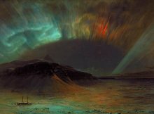 1859 Aurora Storm - Frederic Edwin Church's 1865 painting "Aurora Borealis.