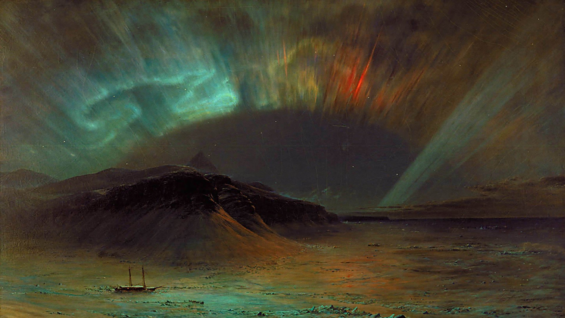 1859 Aurora Storm - Frederic Edwin Church's 1865 painting "Aurora Borealis.