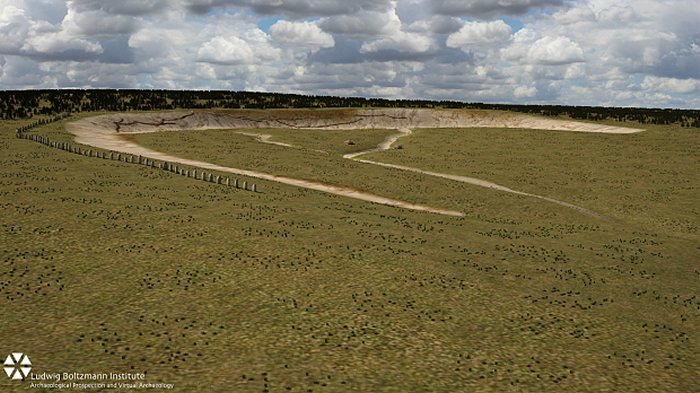 The earliest phase of Durrington Walls with its line of megaliths