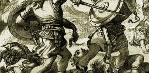 Macbeth in combat, 19th century depiction. Image via Warfare History Blog