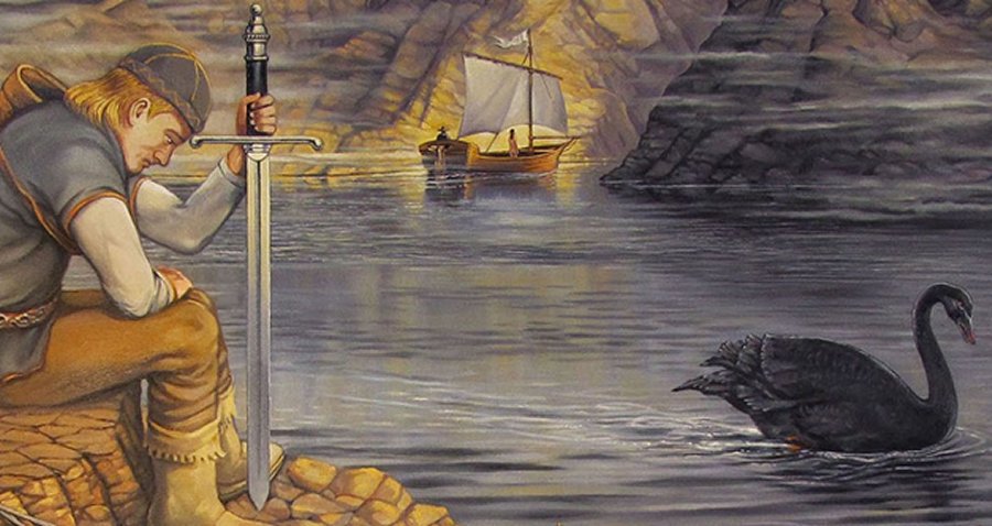 In one myth, he drowns in the river of Tuonela (the underworld) in trying to capture or kill the black swan