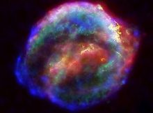 A false-color composite (CXO/HST/Spitzer Space Telescope) image of the supernova remnant nebula from SN 1604. Credit: NASA/ESA/JHU/R. Sankrit & W. Blair