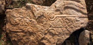 Unique Pictish Stone With Dragon-Like Creature And Cross Carving Discovered On Orkney