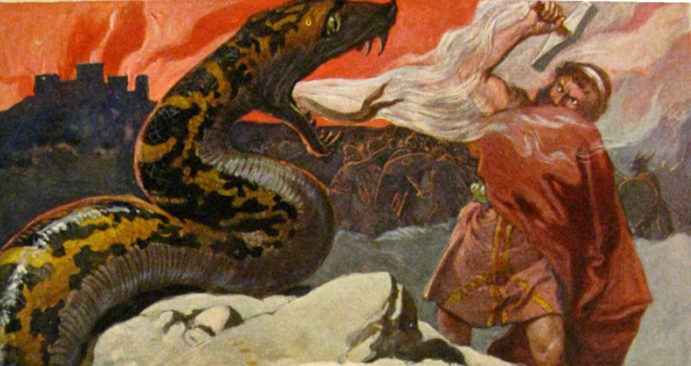 Thor and the Midgard Serpent by Emil Doepler (1905)