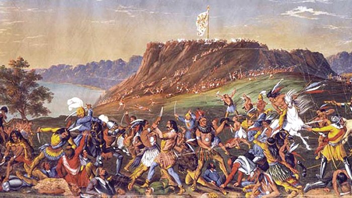 The Natchez Indians attack the French