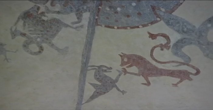 Symbolic Meaning Behind Unknown 800-Year-Old Ceiling Paiting Discovered In A Church On Gotland, Sweden