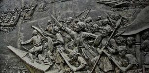 Lachit Borphukan leading the advance on the Brahmaputra. River. Source