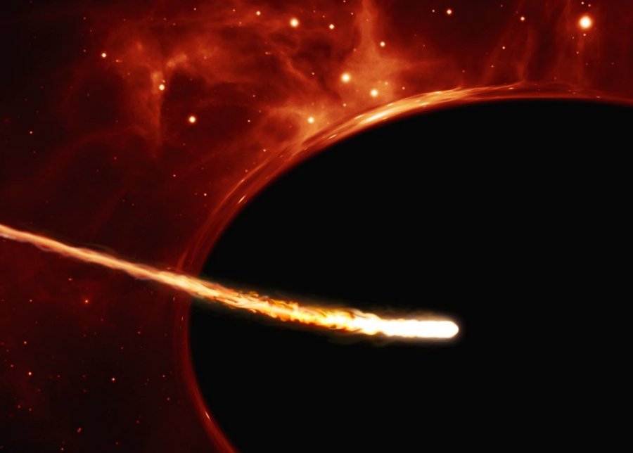 Close-up of star near a supermassive black hole (artist’s impression)