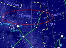 The Northern Cross in the constellation Cygnus - where the explosion will take place in about 2022