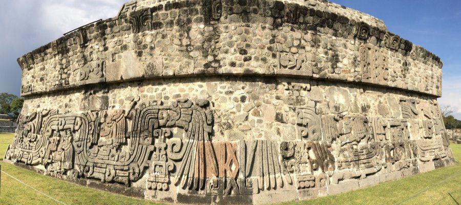 Temple of the Feathered Serpent, is highest, and most important of the temples at Xochicalco.