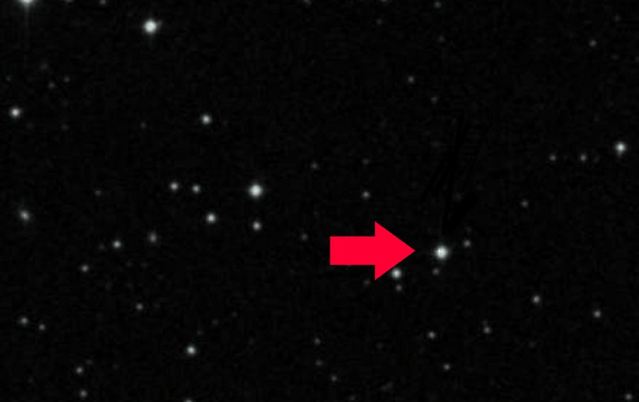The newest delta Scuti (SKOO-tee) star in our night sky is so rare it’s only one of seven identified by astronomers in the Milky Way. Credit: Digital Sky Survey
