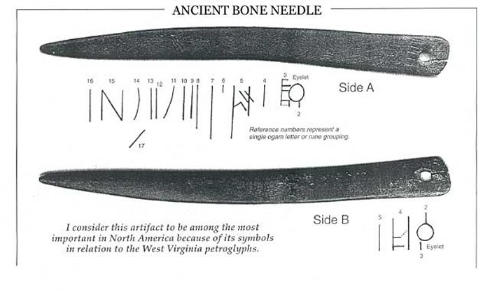 Ancient Mysteries Of West Virginia: Did Ancient Celts Visit North America Where They Left An Ogham Inscribed Bone Needle With Christian Symbols?