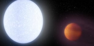 Artist's illustration of star KELT-9 and its super-heated planet KELT-9b. Credit: Robert Hurt / NASA/JPL-Caltech