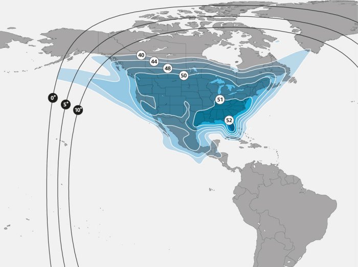 AMC-9’s Ku-band footprint for North America. Credit: SES