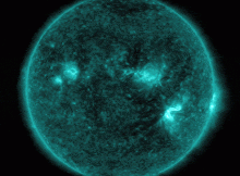 The biggest solar flare seen in 12 years erupted from the sun on 6 Sep causing radio blackouts on Earth. Two high-intensity solar flares were emitted in total, both captured by Nasa's Solar Dynamics Observatory (SDO) satellite in this animation (credit: Nasa)