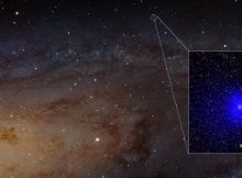 X-ray source J0045+41. Credits: X-ray: NASA/CXC/University of Washington/T. Dorn-Wallenstein et al.; Optical: NASA, ESA, J. Dalcanton et. al. and R. Gendler