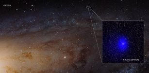 X-ray source J0045+41. Credits: X-ray: NASA/CXC/University of Washington/T. Dorn-Wallenstein et al.; Optical: NASA, ESA, J. Dalcanton et. al. and R. Gendler