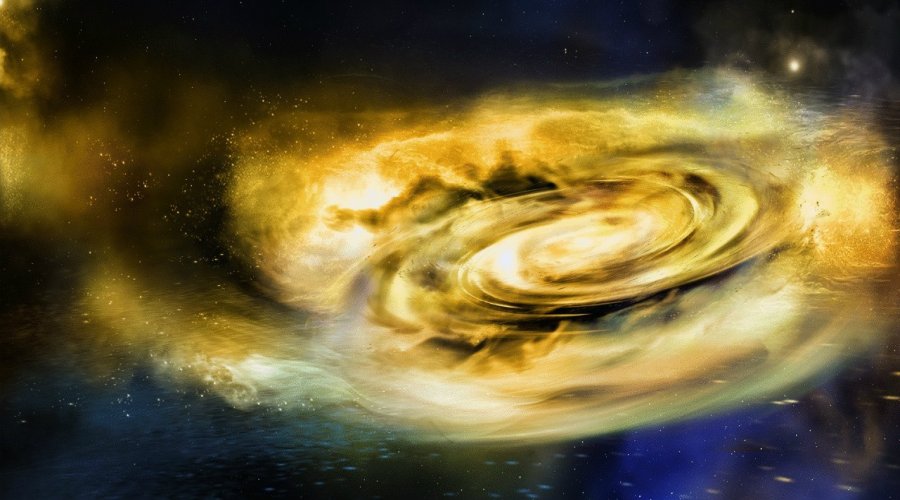 Illustration of strong winds disrupting the outer disc of material surrounding a stellar-mass black hole (Image: NASA/Swift/A. Simonnet, Sonoma State University)