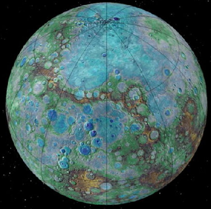 Surface of Mercury - credit: NASA/JHUAPL/Carnegie Institution of Washington/USGS/Arizona State University