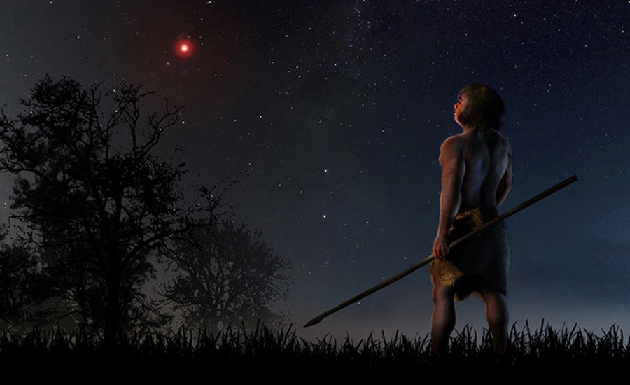 t a time when modern humans were beginning to leave Africa and the Neanderthals were living on our planet, Scholz´s star approached less than a light-year. / José A. Peñas/SIN