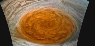 This photo of Jupiter, taken by NASA’s Hubble Space Telescope, was snapped when the planet was comparatively close to Earth, at a distance of 415 million miles. Credits: NASA, ESA, and A. Simon (NASA Goddard)