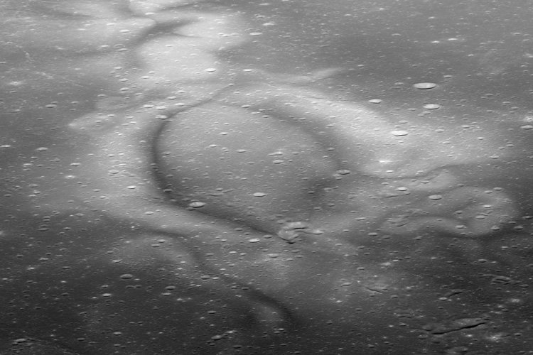 Lunar swirls called Reiner Gamma photographed from the Lunar Reconnaissance Orbiter by its Narrow Angle Camera. (NASA/GSFC/ASU)