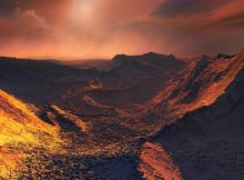 The nearest single star to the Sun hosts an exoplanet at least 3.2 times as massive as Earth — a so-called super-Earth. Data from a worldwide array of telescopes, including ESO’s planet-hunting HARPS instrument, have revealed this frozen, dimly lit world. The newly discovered planet is the second-closest known exoplanet to the Earth and orbits the fastest moving star in the night sky. This image shows an artist’s impression of the planet’s surface. Credit: ESO/M. Kornmesser