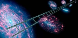 An artist's conception of what's called the cosmic distance ladder -- a series of celestial objects, including type Ia supernovae that have known distances and can be used to calculate the rate at which the universe is expanding. Credit: NASA/JPL-Caltech