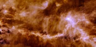 The Taurus Molecular Cloud, pictured here by ESA's Herschel Space Observatory, is a star-forming region about 450 light-years away. The image frame covers roughly 14 by 16 light-years and shows the glow of cosmic dust in the interstellar material that pervades the cloud, revealing an intricate pattern of filaments dotted with a few compact, bright cores — the seeds of future stars. (Image: ESA/Herschel/PACS, SPIRE/Gould Belt survey Key Programme/Palmeirim et al. 2013)