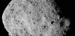 This mosaic image of asteroid Bennu is composed of 12 PolyCam images collected on Dec. 2 by the OSIRIS-REx spacecraft from a range of 15 miles (24 km). Credit: NASA/Goddard/University of Arizona