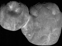 The most detailed images of Ultima Thule (Jan 1, 2019) The image was taken at 5:26 UT (12:26 a.m. EST) when the spacecraft was 4,109 miles (6,628 kilometers) from Ultima Thule and 4.1 billion miles (6.6 billion kilometers) from Earth. The angle between the spacecraft, Ultima Thule and the Sun – known as the “phase angle” – was 33 degrees. Credits: NASA/Johns Hopkins Applied Physics Laboratory/Southwest Research Institute, National Optical Astronomy Observatory