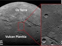 An SwRI-led team studied the craters and geology on Pluto and Charon and found there were fewer small craters than expected. This implies that the Kuiper Belt contains relatively small numbers of objects less than 1 mile in diameter. Imaged by New Horizon's LORRI camera, the smooth, geologically stable 'Vulcan Planitia' on Charon illustrates these findings. Credit: NASA/JHUAPL/LORRI/SwRI