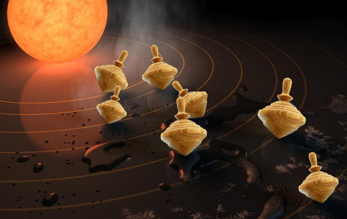 Yale researchers have discovered a surprising link between the tilting of exoplanets and their orbit in space. The discovery may help explain a long-standing puzzle about exoplanetary orbital architectures. (Illustration: NASA/JPL-Caltech, Sarah Millholland)