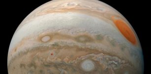 Jupiter's Great Red Spot and turbulent southern hemisphere was captured by NASA's Juno spacecraft as it performed a close pass of the gas giant planet. Image credit: NASA/JPL-Caltech/SwRI/MSSS/Kevin M. Gill