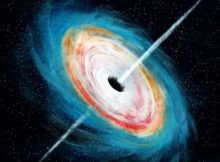 Illustration of a supermassive black hole. Credit: Scott Woods, Western University