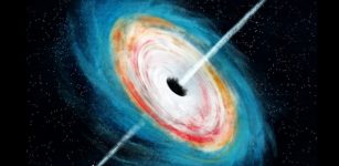 Illustration of a supermassive black hole. Credit: Scott Woods, Western University